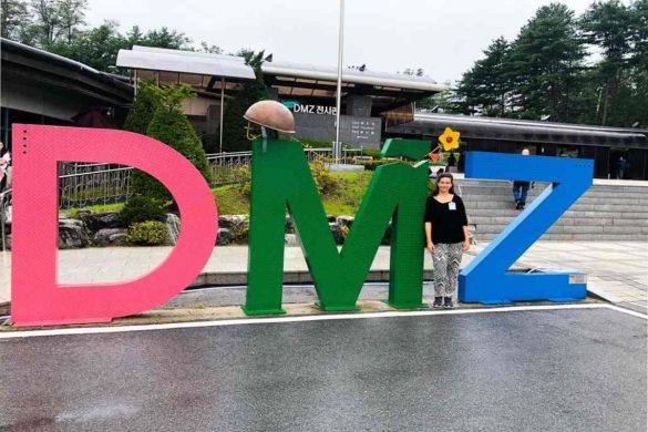 dmz mit nordkoreanisch lizensiertem nordkoreanischem tourguide mit dolmetscher