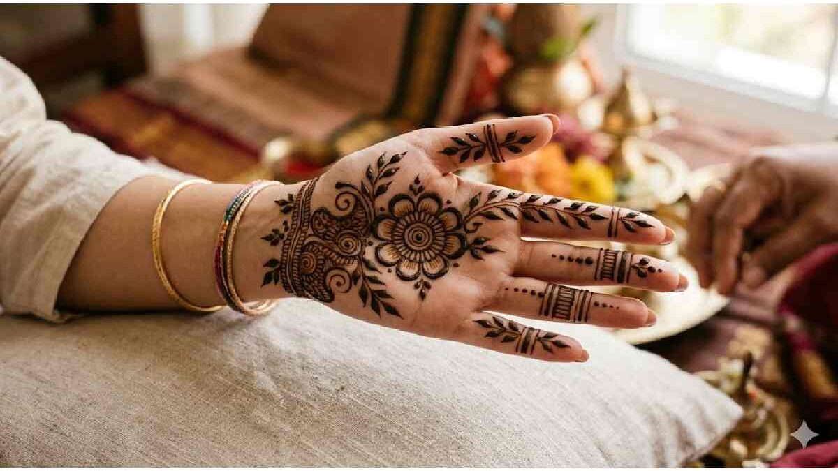 Front Hand Simple Mehndi Design Aesthetic Easy and Beautiful